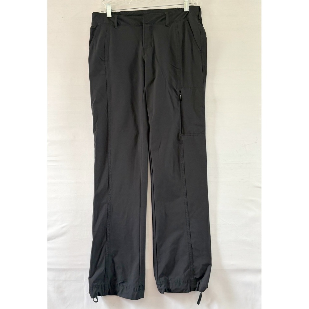 Athleta Black Hiking Cargo Pants Adjustable Hem Straight Leg Womens 6